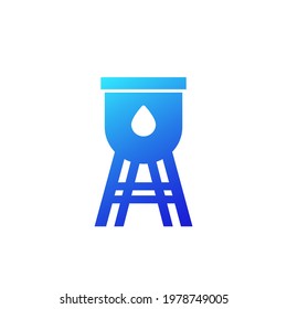 water tower, tank icon on white