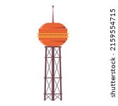 Water tower vector cartoon illustration isolated on a white background.
