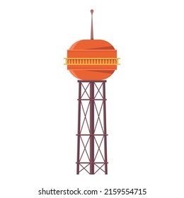 Ilustración del vector de la torre de agua aislada en un fondo blanco.