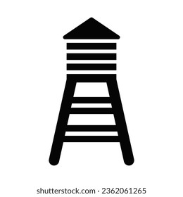 Water Tower Vector Glyph Icon For Personal And Commercial Use.
