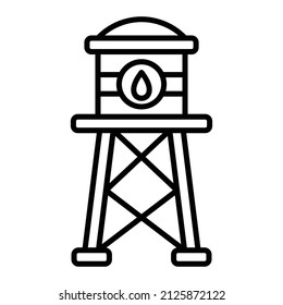 Water Tower vector icon. Can be used for printing, mobile and web applications.
