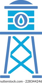 Icono vectorial de la Torre de Agua. Se puede usar para imprimir, móviles y aplicaciones web.