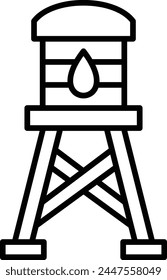 Water Tower vector icon. Can be used for printing, mobile and web applications.