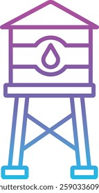 Water Tower vector icon. Can be used for printing, mobile and web applications.