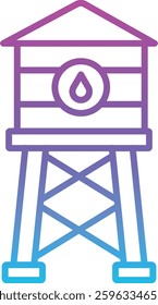 Water Tower vector icon. Can be used for printing, mobile and web applications.