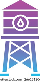 Water Tower vector icon. Can be used for printing, mobile and web applications.