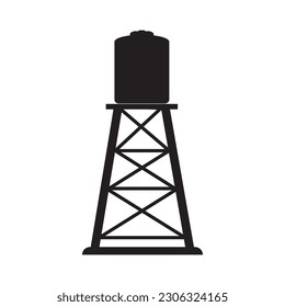 Diseño del logotipo de la ilustración del icono del vector de la torre de agua.