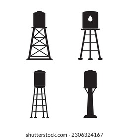 Diseño del logotipo de la ilustración del icono del vector de la torre de agua.