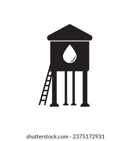 Water tower vector icon illustration logo design.