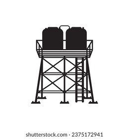 Water tower vector icon illustration logo design.