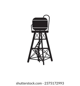 Water tower vector icon illustration logo design.