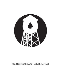 Wasserturm, Vektorsymbol, Illustrationslogo Design.