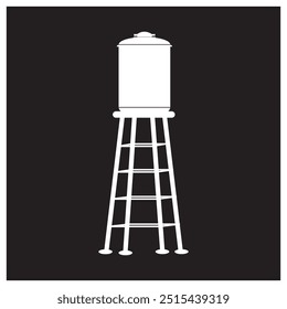 Water tower vector icon illustration logo design.