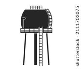 Water tower vector icon.Black vector icon isolated on white background water tower.