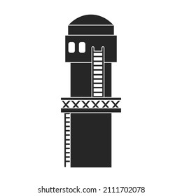 Water tower vector icon.Black vector icon isolated on white background water tower.