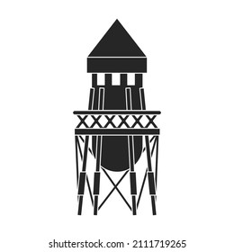 Water tower vector icon.Black vector icon isolated on white background water tower.