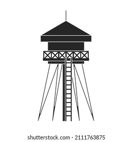 Water tower vector icon.Black vector icon isolated on white background water tower.