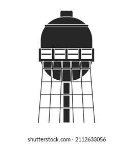 Water tower vector icon.Black vector icon isolated on white background water tower.
