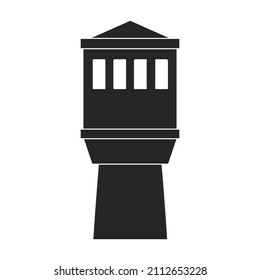 Water tower vector icon.Black vector icon isolated on white background water tower.