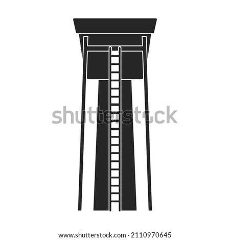 Water tower vector icon.Black vector icon isolated on white background water tower.