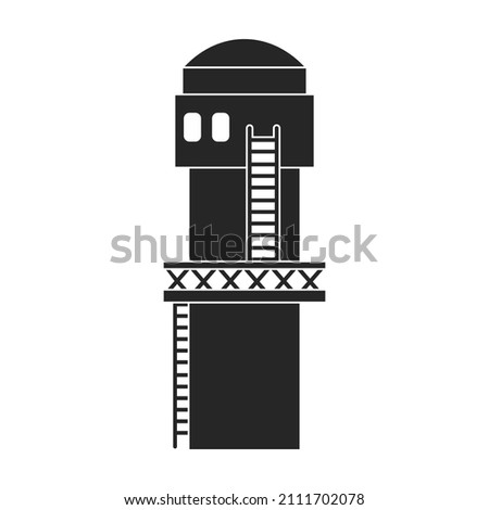 Water tower vector icon.Black vector icon isolated on white background water tower.