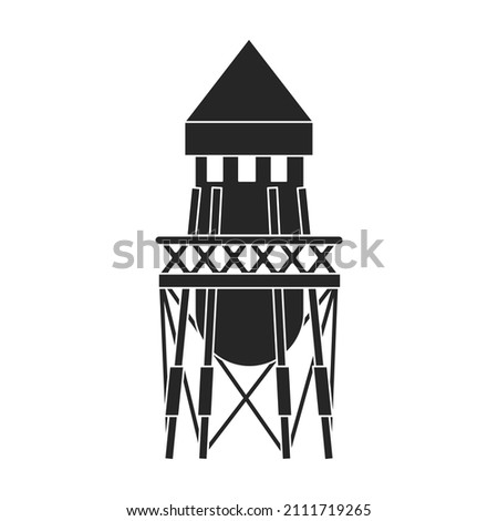 Water tower vector icon.Black vector icon isolated on white background water tower.