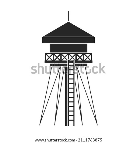 Water tower vector icon.Black vector icon isolated on white background water tower.