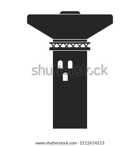 Water tower vector icon.Black vector icon isolated on white background water tower.