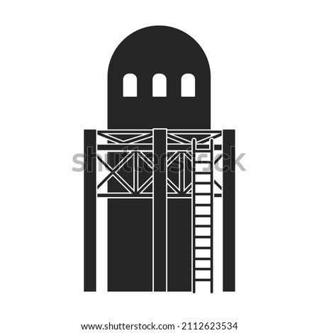 Water tower vector icon.Black vector icon isolated on white background water tower.