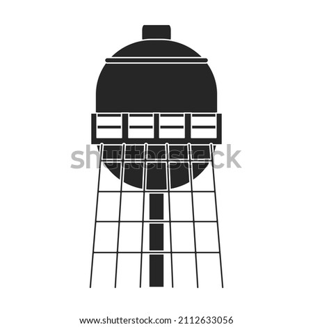 Water tower vector icon.Black vector icon isolated on white background water tower.