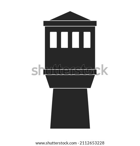 Water tower vector icon.Black vector icon isolated on white background water tower.