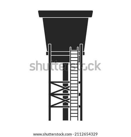 Water tower vector icon.Black vector icon isolated on white background water tower.