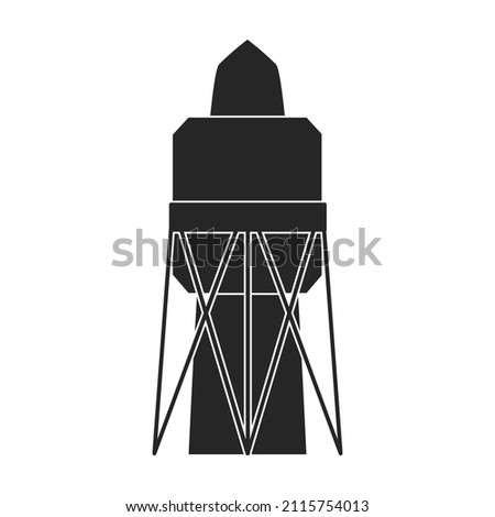 Water tower vector icon.Black vector icon isolated on white background water tower.