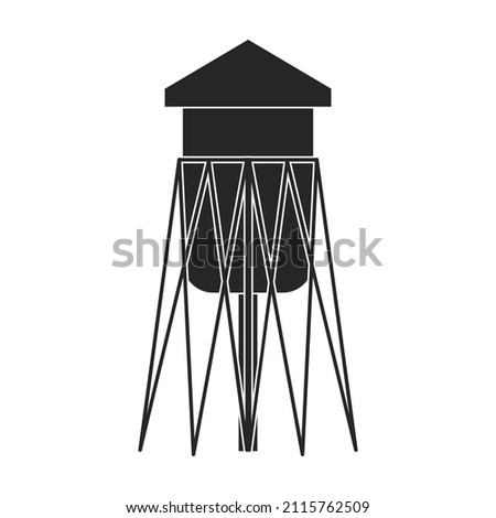 Water tower vector icon.Black vector icon isolated on white background water tower.