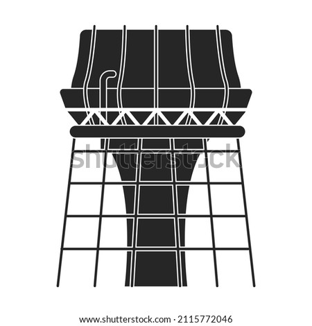 Water tower vector icon.Black vector icon isolated on white background water tower.