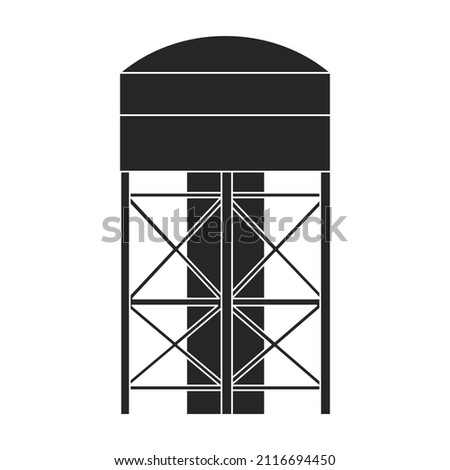 Water tower vector icon.Black vector icon isolated on white background water tower.