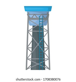 Water tower vector icon.Cartoon vector icon isolated on white background water tower.