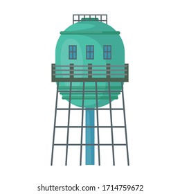 Vektorillustration des Wasserturms Symbol.Symbol Vektorillustration Cartoon einzeln auf weißem Hintergrund Wasserturm.