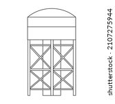 Water tower vector icon.Outline vector icon isolated on white background water tower.