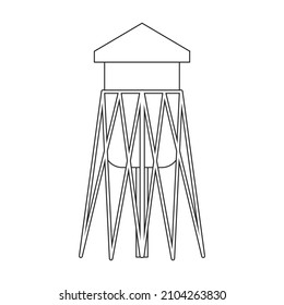 Water tower vector icon.Outline vector icon isolated on white background water tower.