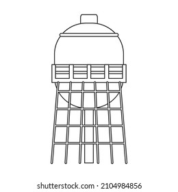 Water tower vector icon.Outline vector icon isolated on white background water tower.