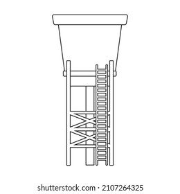 Water tower vector icon.Outline vector icon isolated on white background water tower.