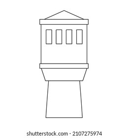 Water tower vector icon.Outline vector icon isolated on white background water tower.