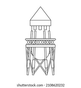 Water tower vector icon.Outline vector icon isolated on white background water tower.