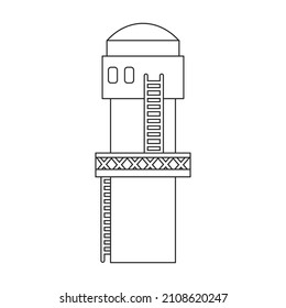 Water tower vector icon.Outline vector icon isolated on white background water tower.