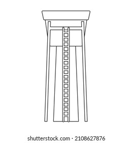 Water tower vector icon.Outline vector icon isolated on white background water tower.