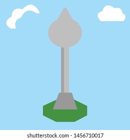 Water tower vector illustration by color background