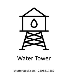 Water Tower  vector    outline Icon Design illustration. Agriculture  Symbol on White background EPS 10 File