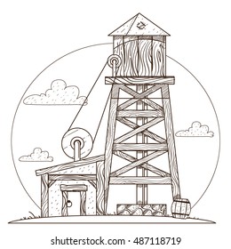 Water tower. Vintage structures.
