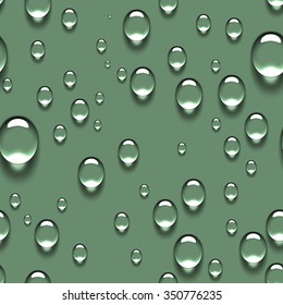 Water Transparent Drops Seamless Pattern. Vector Illustration
